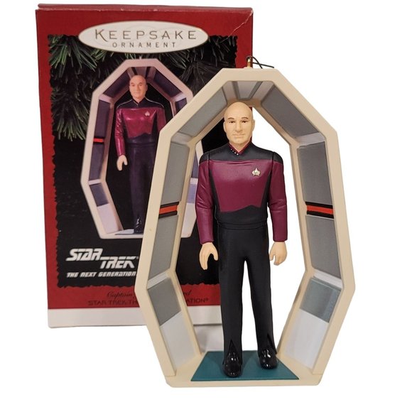 Hallmark Christmas Ornament NIB 1995 Star Trek Captain Picard collectable - Picture 1 of 3